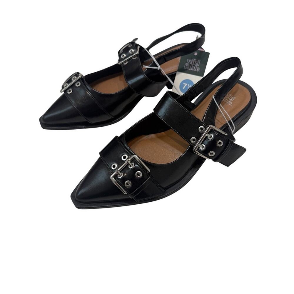 Wild Fable 7.5 Peyton pointed toe double buckle slingbacks 3630